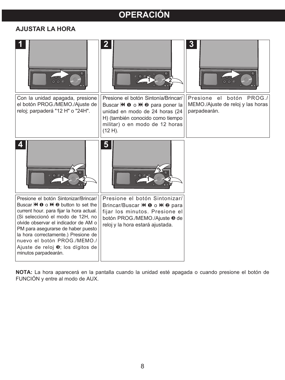 Operación | Memorex MX4139 User Manual | Page 27 / 38