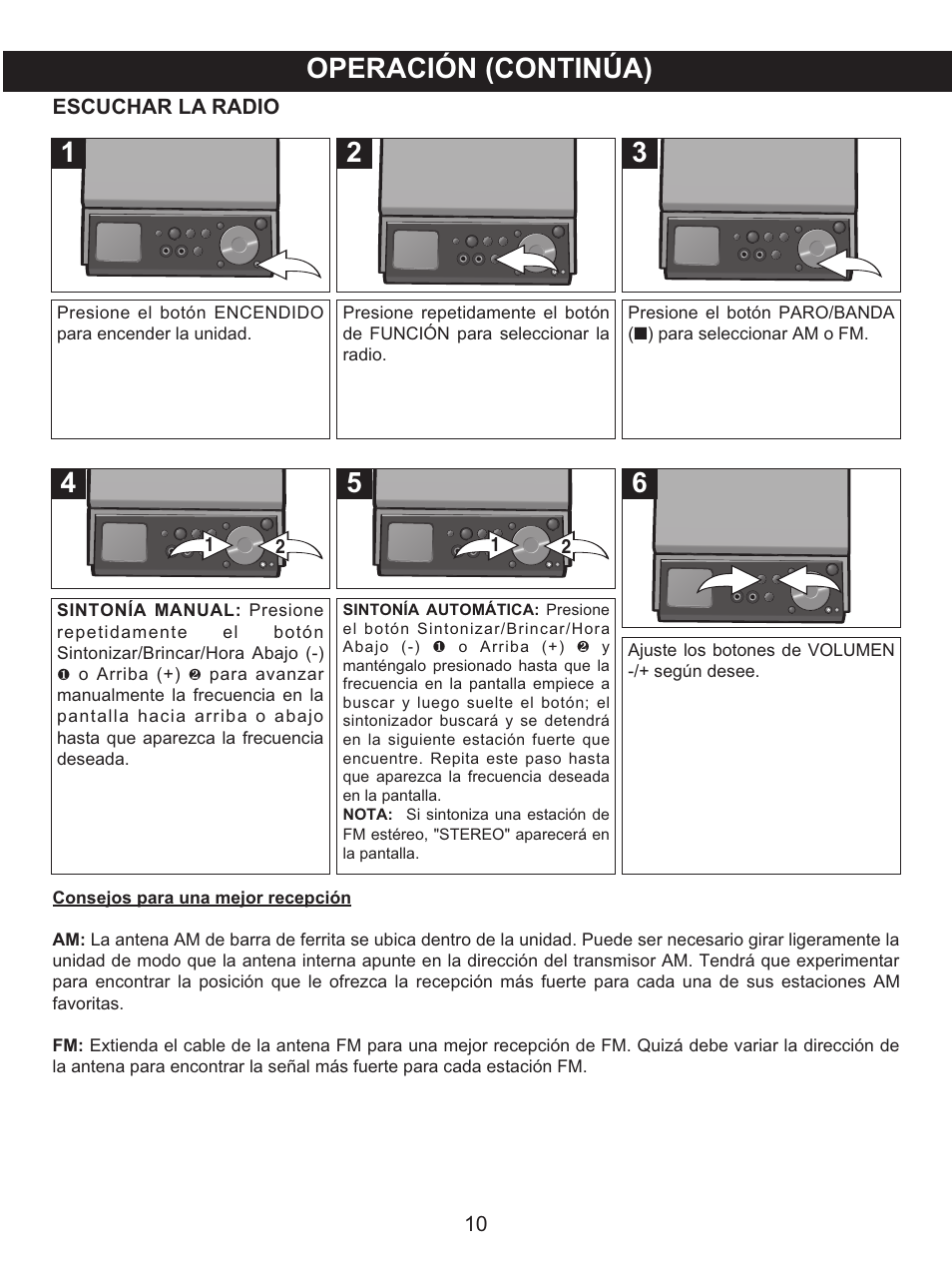 Operación (continúa) | Memorex MX4139 User Manual | Page 29 / 38