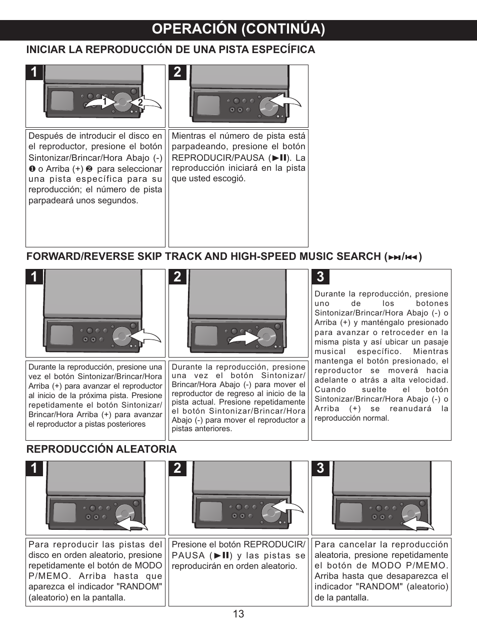 Operación (continúa) | Memorex MX4139 User Manual | Page 32 / 38