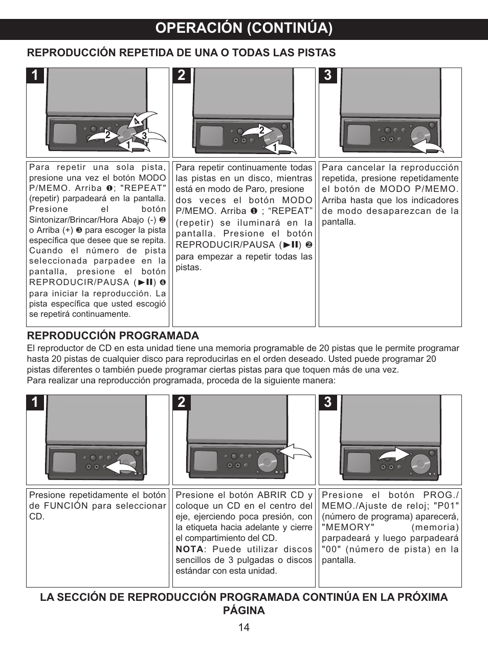 Operación (continúa) | Memorex MX4139 User Manual | Page 33 / 38