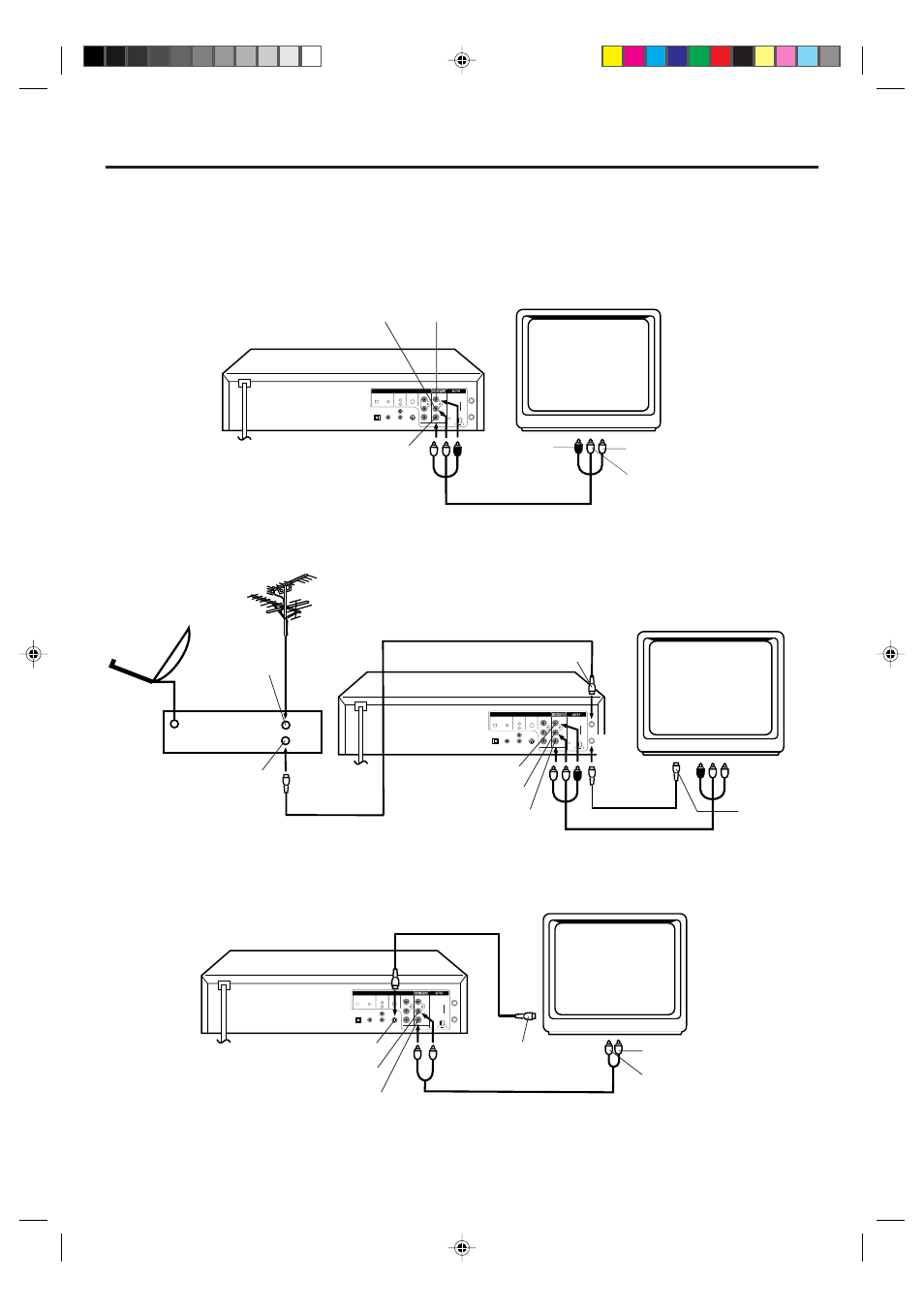 Playback connection, Connect to a bs tuner, Connect to a tv with audio/video output | Connect to a tv with s-video, Ant. input ant. output to ant. input, Vhf/uhf antenna, 75 ohm coaxial cable (not supplied), Ant. output, 75 ohm coaxial cable (supplied) | Memorex MVD4540 User Manual | Page 16 / 61