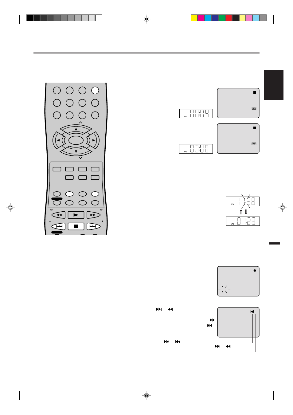 Zero return function / video index search system, English, Zero return function | Video index search system, The clock/counter-button, Index search | Memorex MVD4540 User Manual | Page 27 / 61