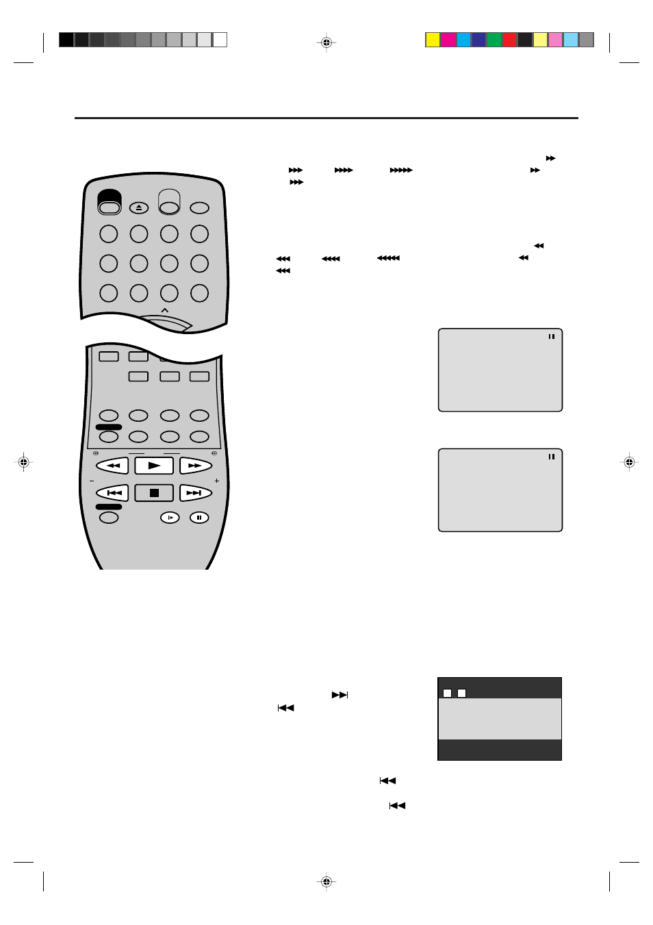 38 special playback, Fast forward playback, Review playback | Still playback, Frame advance, Slow-motion playback, Locating a chapter or track | Memorex MVD4540 User Manual | Page 38 / 61