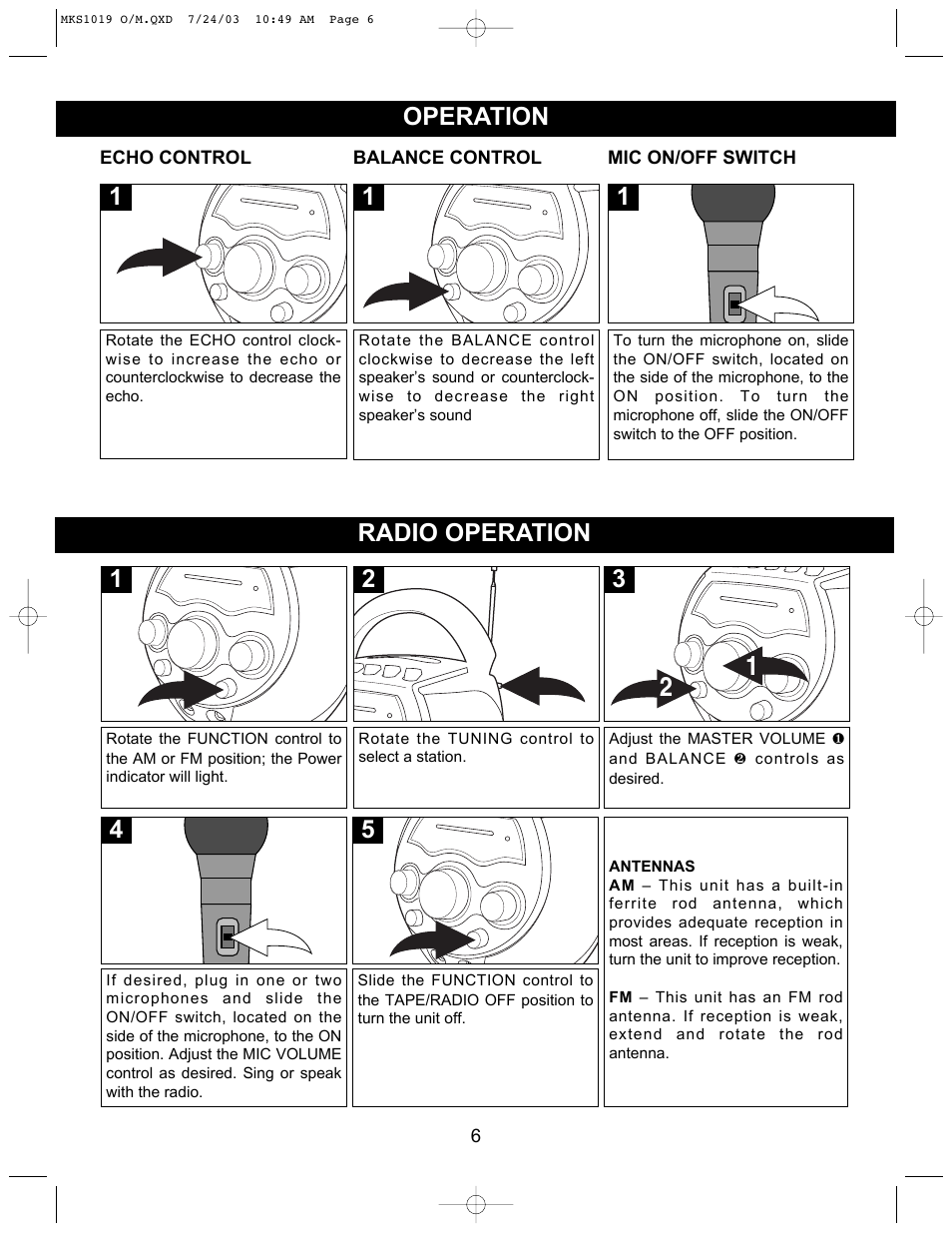 Radio operation operation | Memorex MKS1019 User Manual | Page 7 / 12