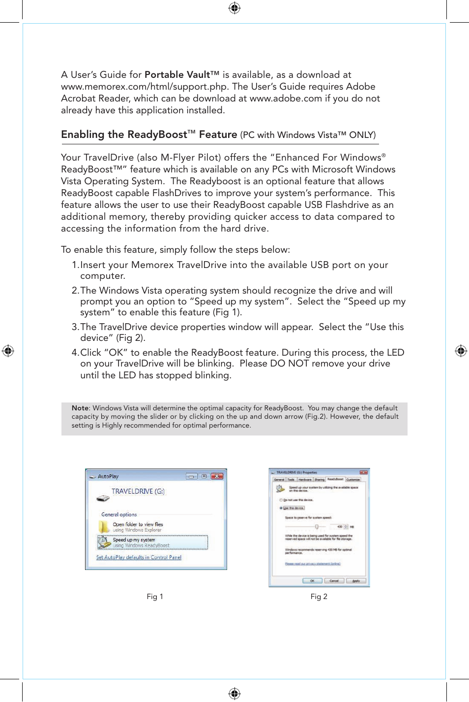 Enabling the readyboost, Feature | Memorex M-Flyer User Manual | Page 3 / 5