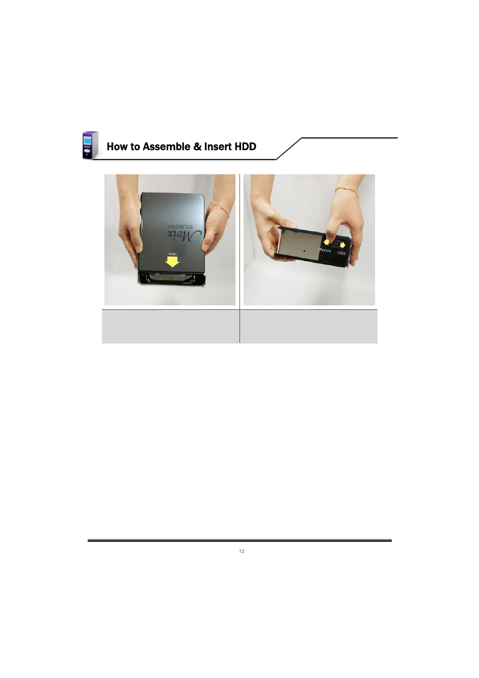 How to assemble & insert hdd | Mvix MV-5000U User Manual | Page 12 / 37