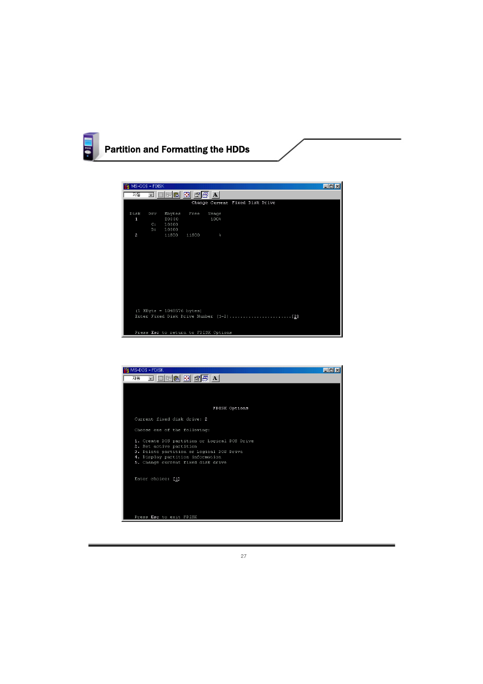 Partition and formatting the hdds | Mvix MV-5000U User Manual | Page 27 / 37