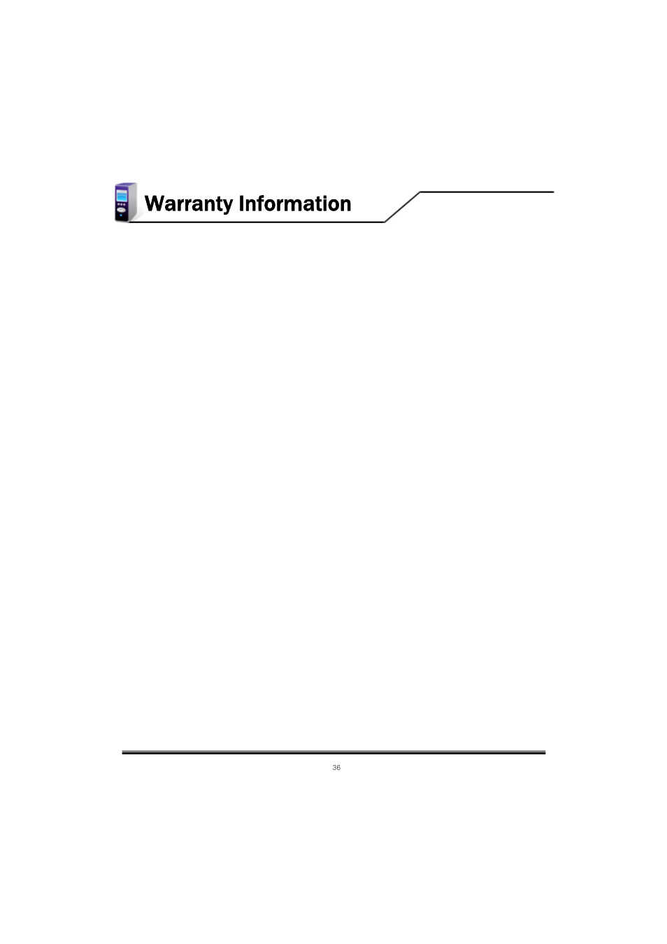 Warranty information | Mvix MV-5000U User Manual | Page 36 / 37