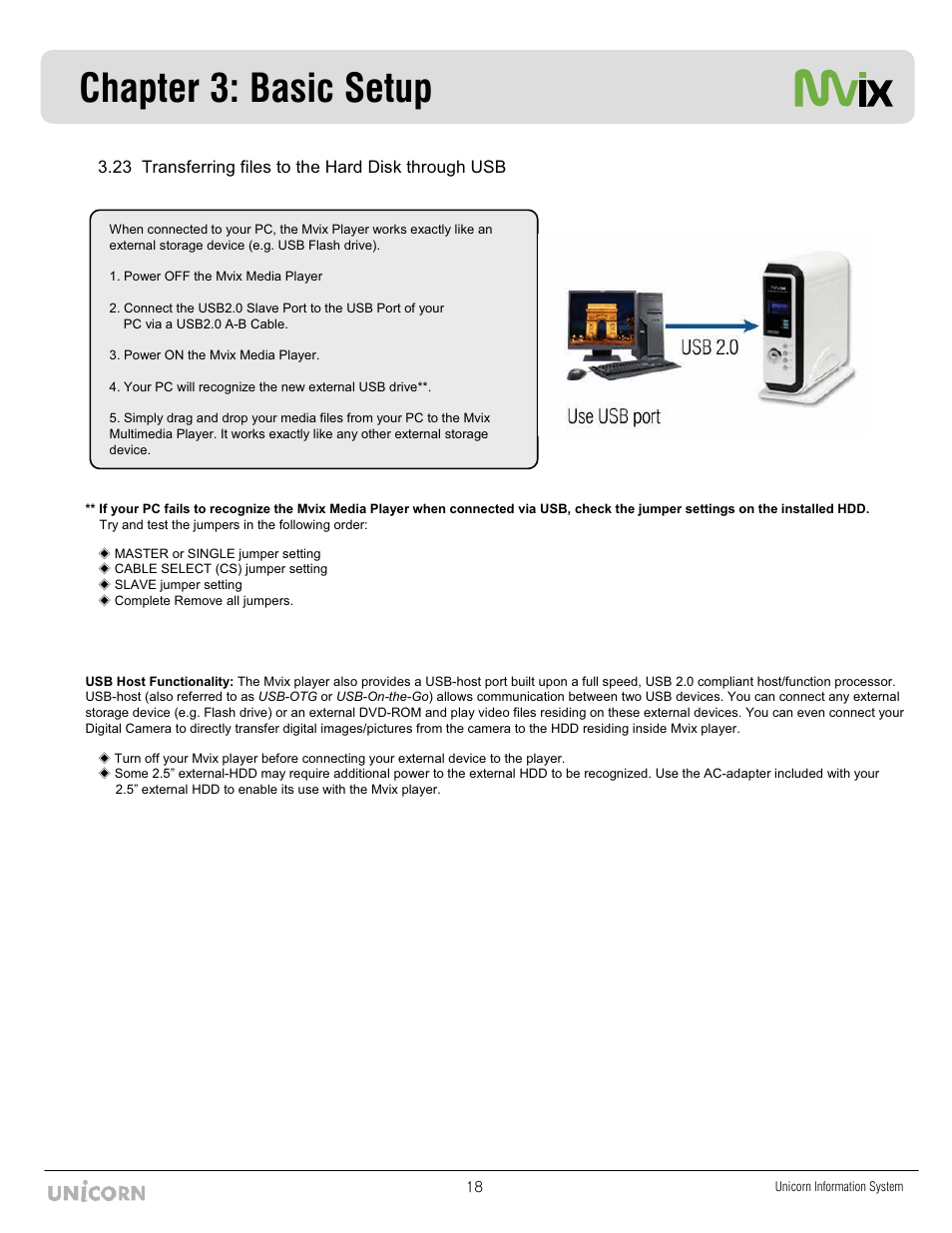 Chapter 3: basic setup | Mvix MX-760HD User Manual | Page 19 / 102