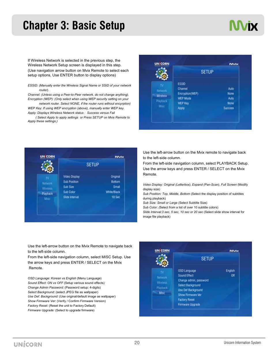 Chapter 3: basic setup | Mvix MX-760HD User Manual | Page 21 / 102