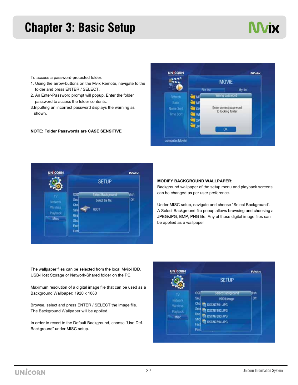Chapter 3: basic setup | Mvix MX-760HD User Manual | Page 23 / 102