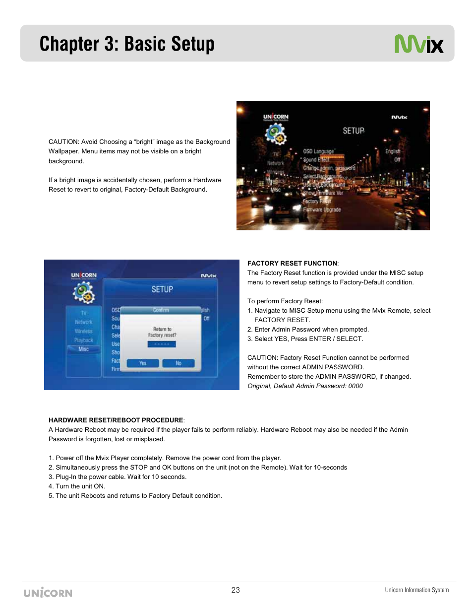 Chapter 3: basic setup | Mvix MX-760HD User Manual | Page 24 / 102
