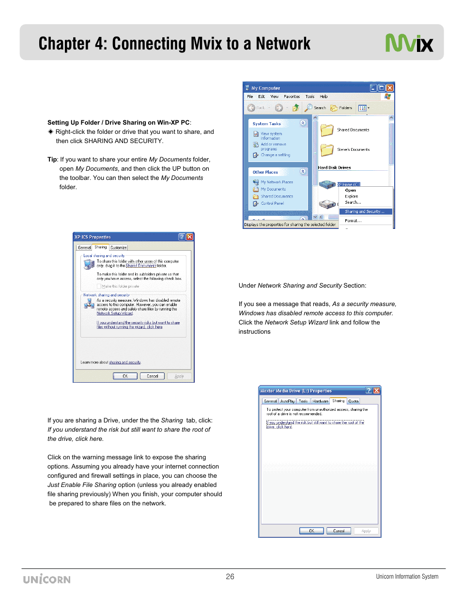 Chapter 4: connecting mvix to a network | Mvix MX-760HD User Manual | Page 27 / 102