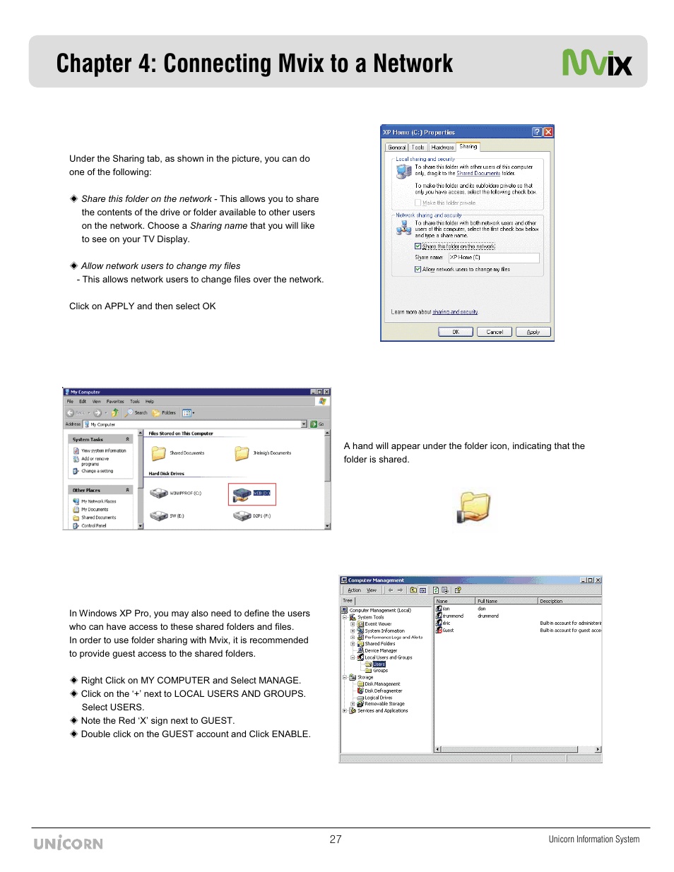 Chapter 4: connecting mvix to a network | Mvix MX-760HD User Manual | Page 28 / 102