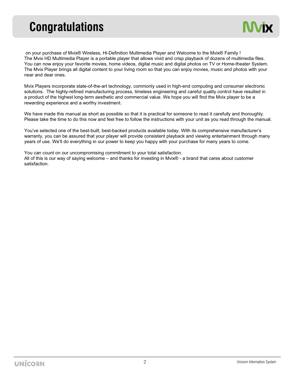 Mvix MX-760HD User Manual | Page 3 / 102