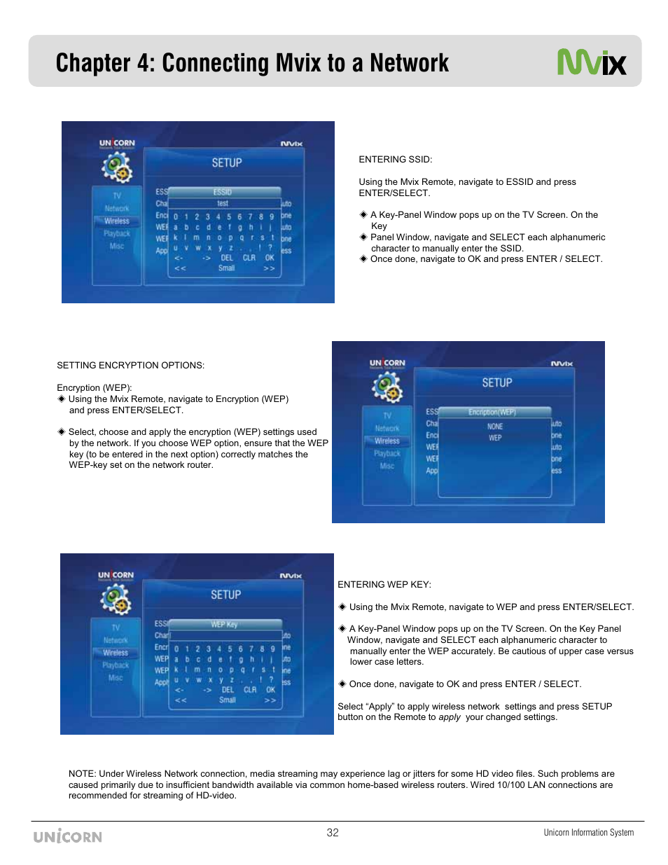 Chapter 4: connecting mvix to a network | Mvix MX-760HD User Manual | Page 33 / 102