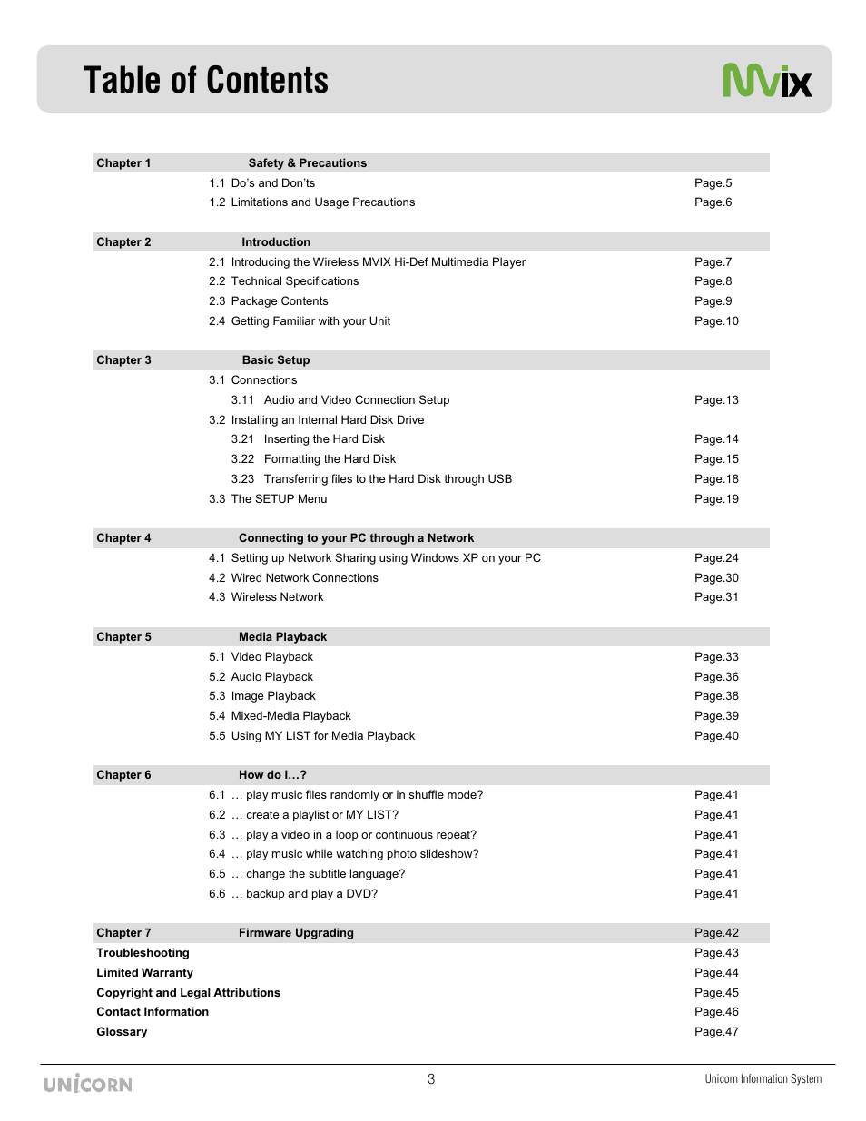 Mvix MX-760HD User Manual | Page 4 / 102