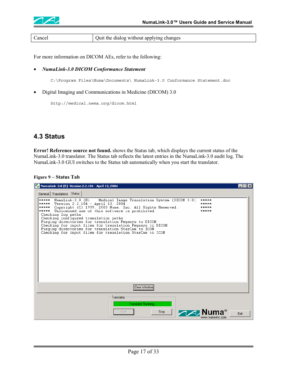 3 status | Me Inc NumaLink-3.0 User Manual | Page 18 / 33