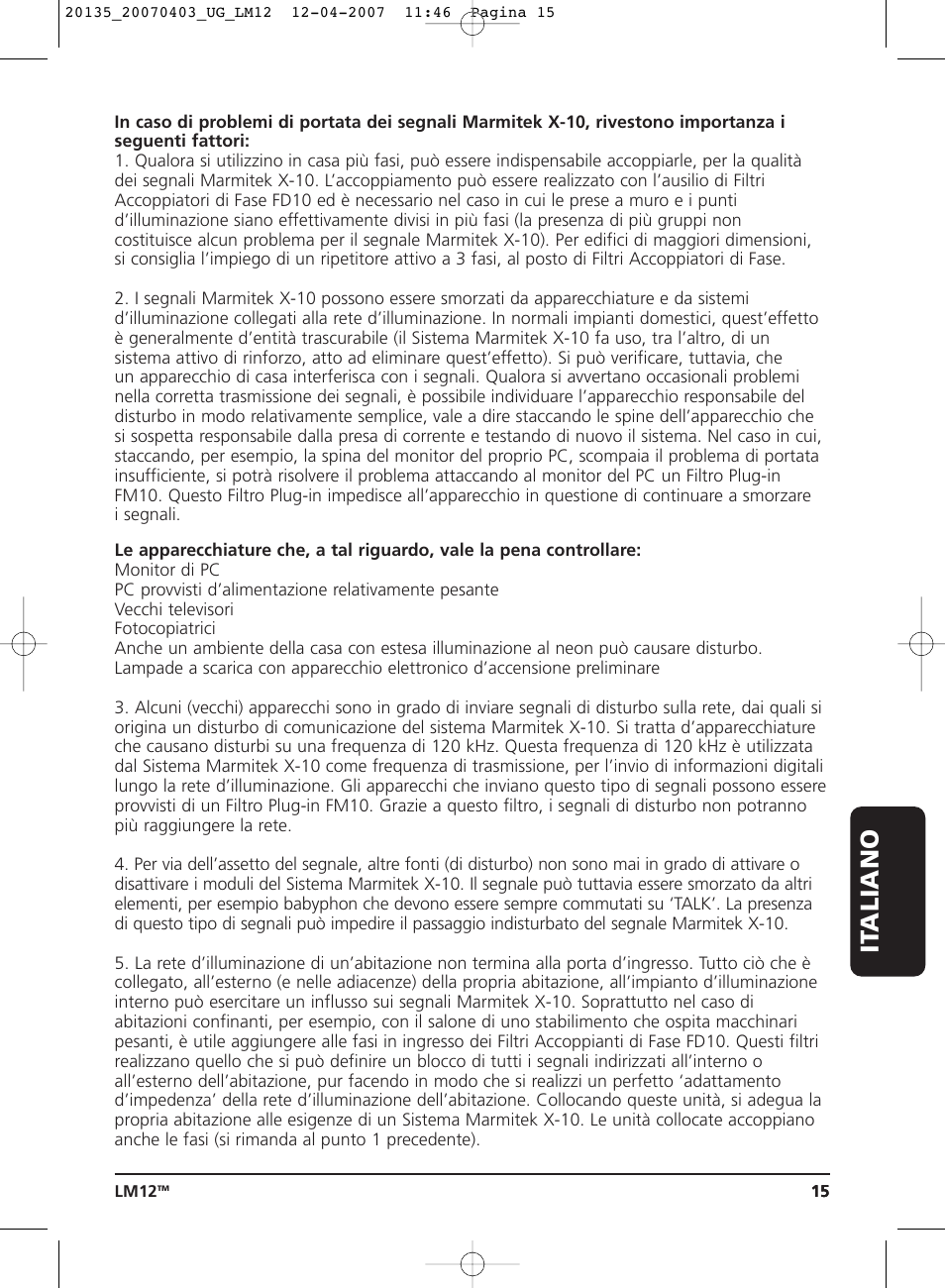 It aliano | Marmitek LM12 User Manual | Page 15 / 24