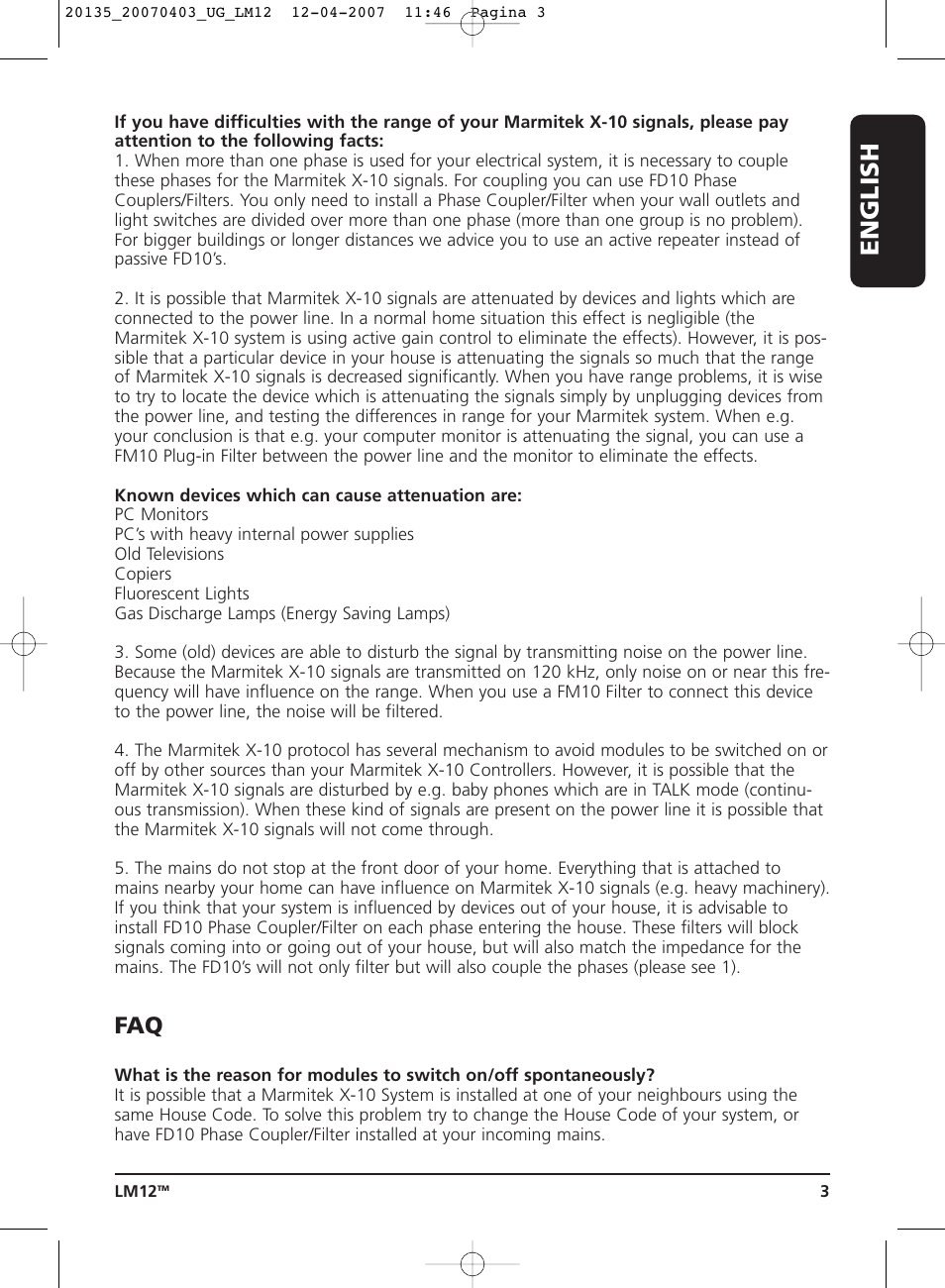 English | Marmitek LM12 User Manual | Page 3 / 24