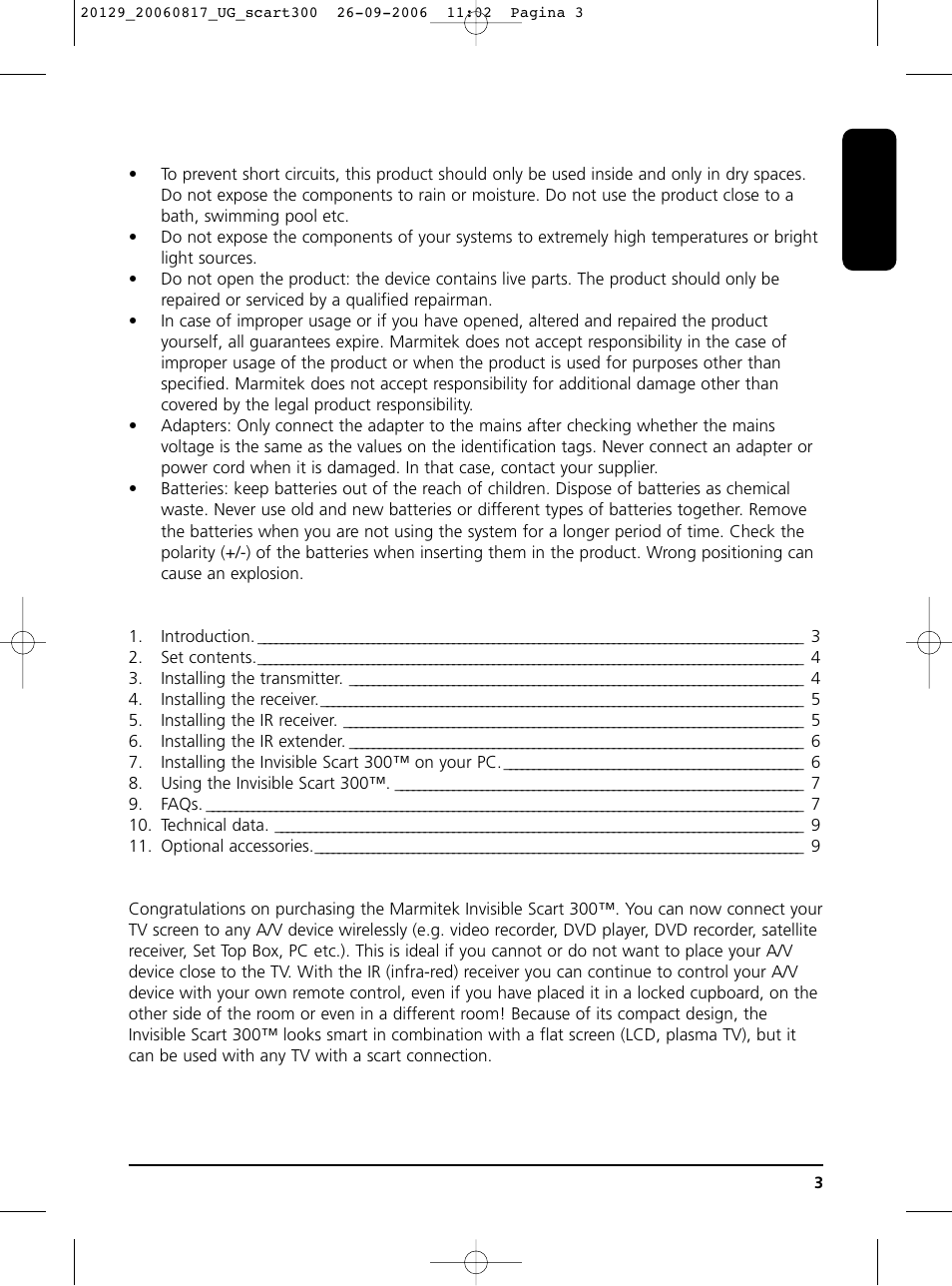 User manual | Marmitek 300 User Manual | Page 2 / 51
