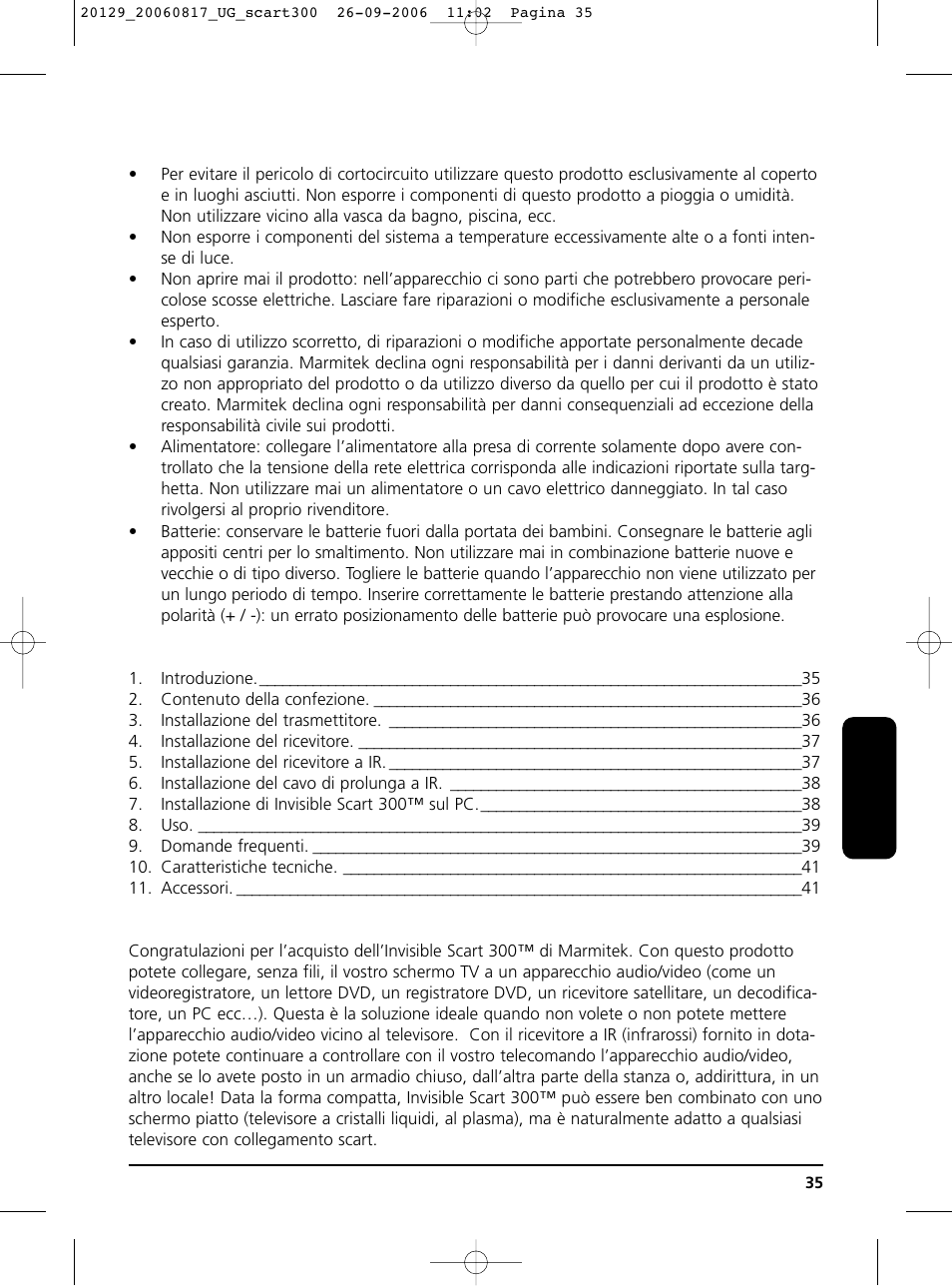 Manuale d’istruzioni 35 | Marmitek 300 User Manual | Page 34 / 51