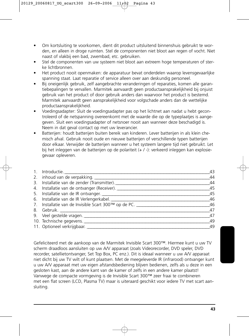 Gebruiksaanwijzing | Marmitek 300 User Manual | Page 42 / 51