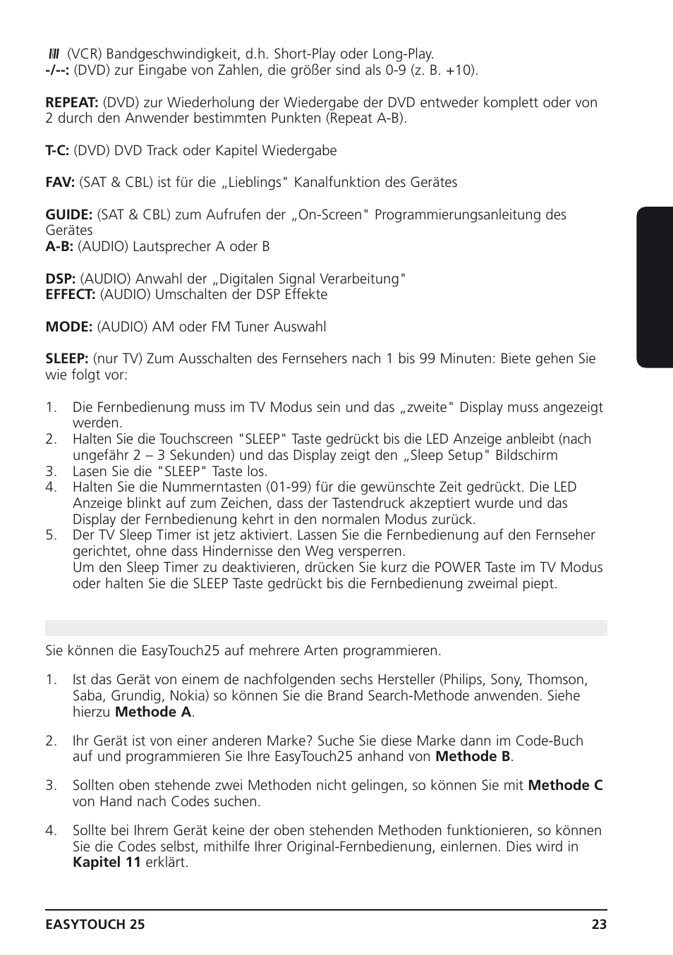 6 die easytouch25 programmieren, Deutsch | Marmitek 25 User Manual | Page 23 / 68