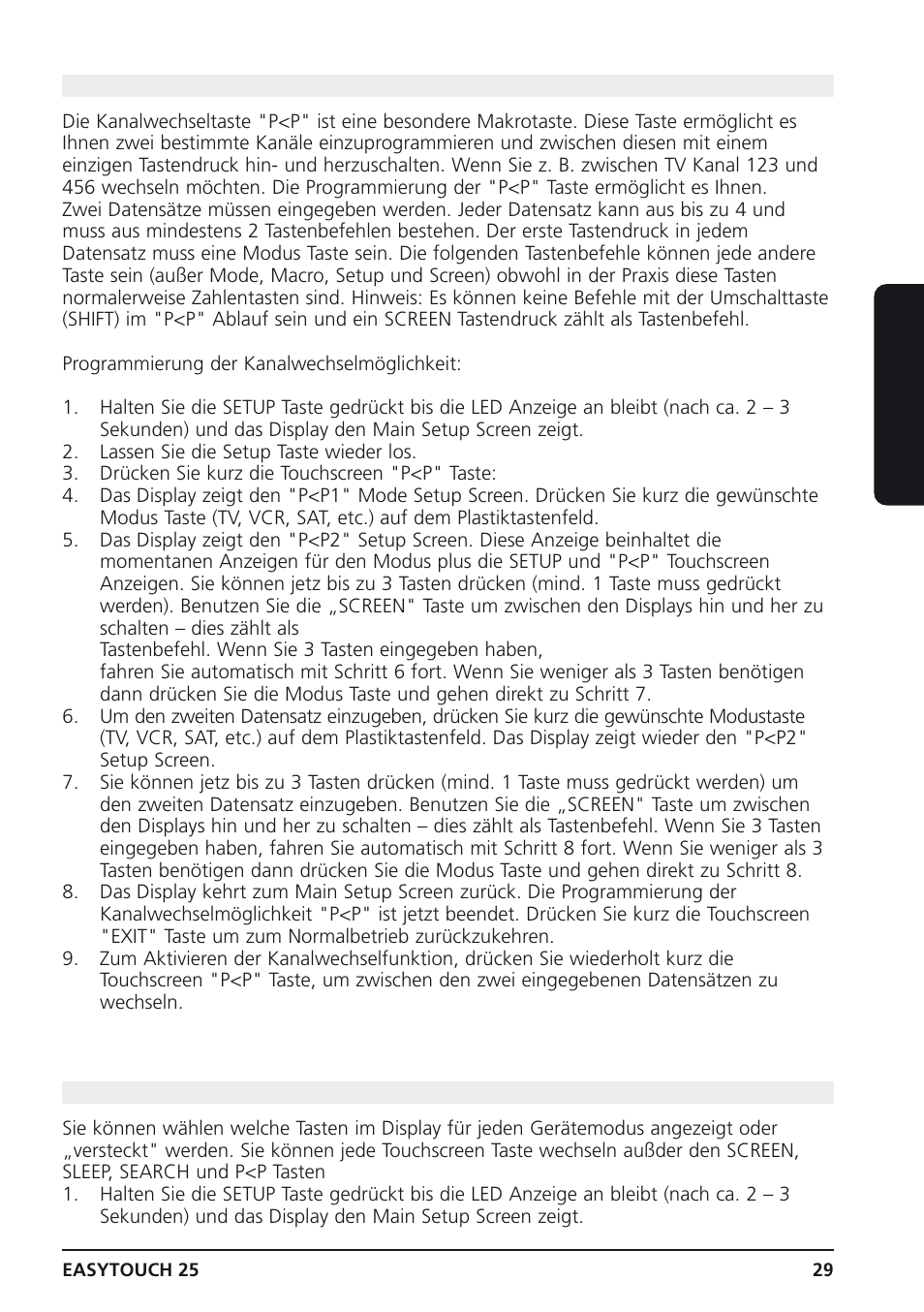 9 programmumschalttaste, 10 festlegen der im display angezeigten funktionen, Deutsch | Marmitek 25 User Manual | Page 29 / 68