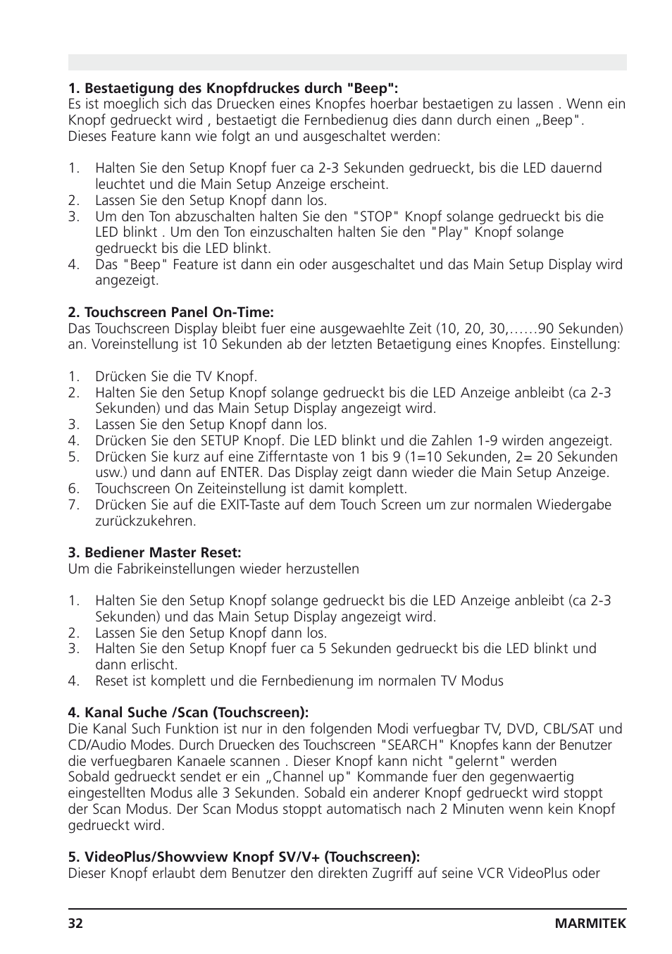 Zusatzfunktionen | Marmitek 25 User Manual | Page 32 / 68