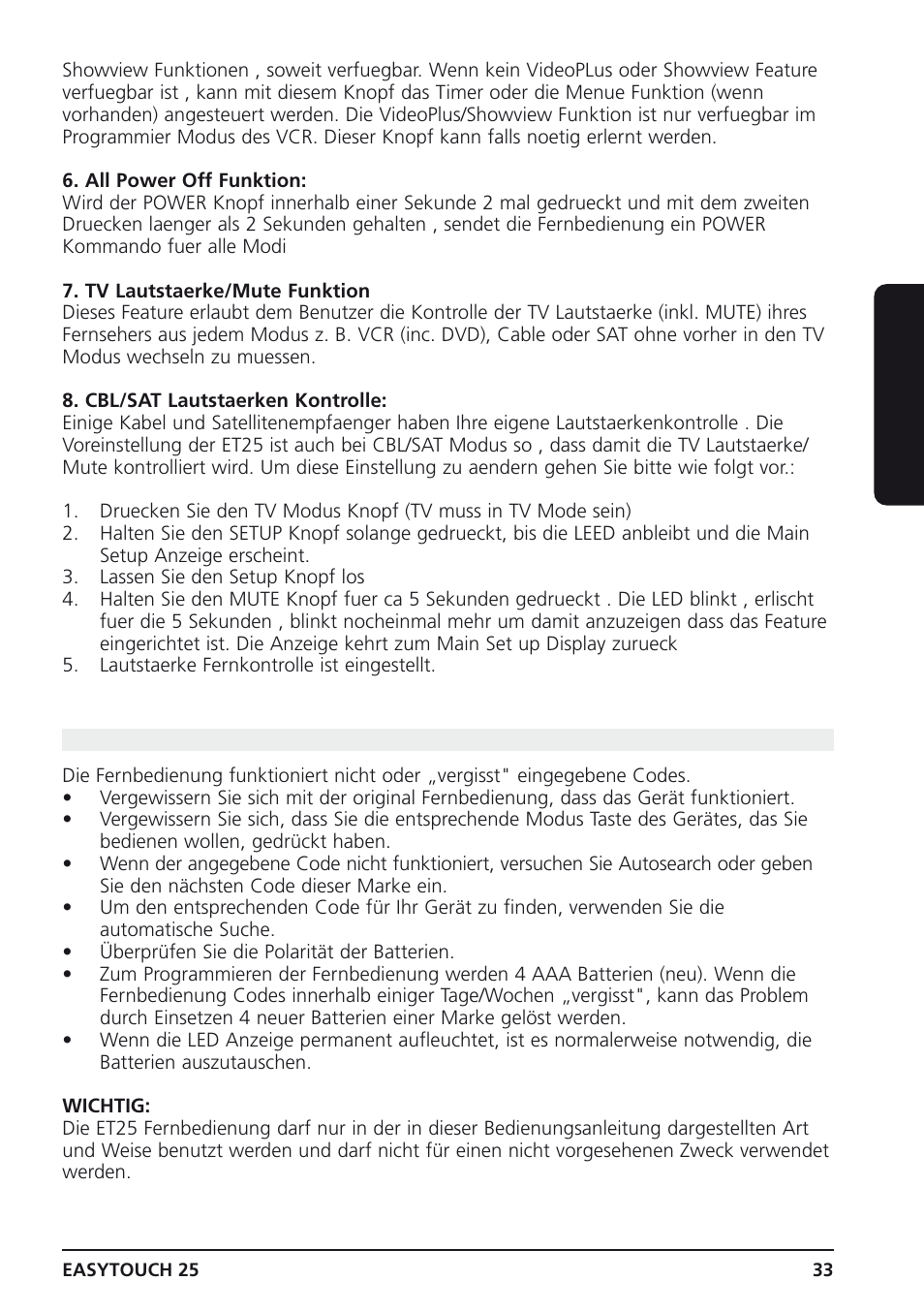 13 probleme und problemlösungen, Deutsch | Marmitek 25 User Manual | Page 33 / 68