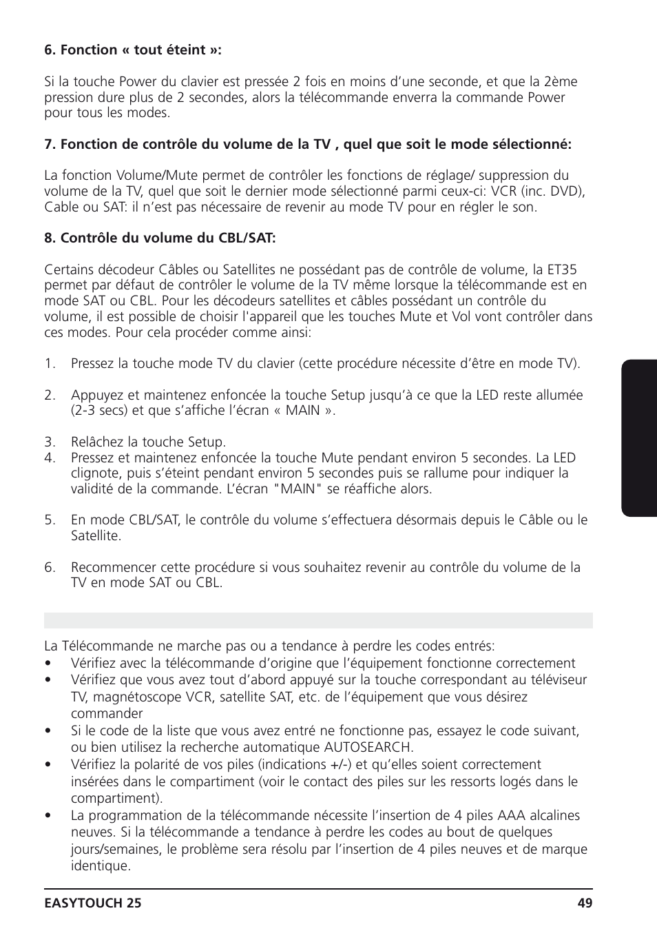 13 pannes et problèmes de fonctionnement, Français | Marmitek 25 User Manual | Page 49 / 68