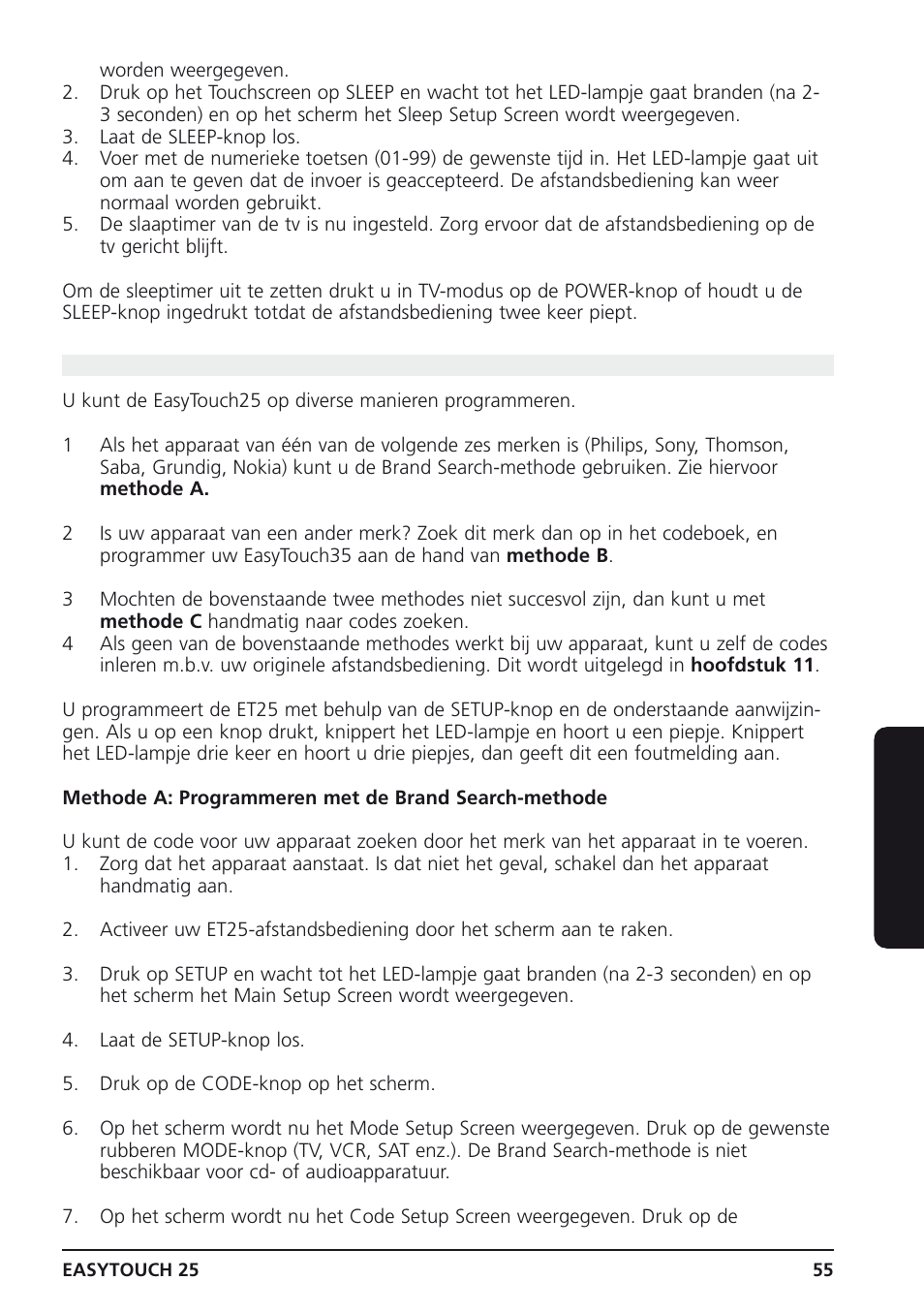6 de easytouch25 programmeren, Nederlands | Marmitek 25 User Manual | Page 55 / 68