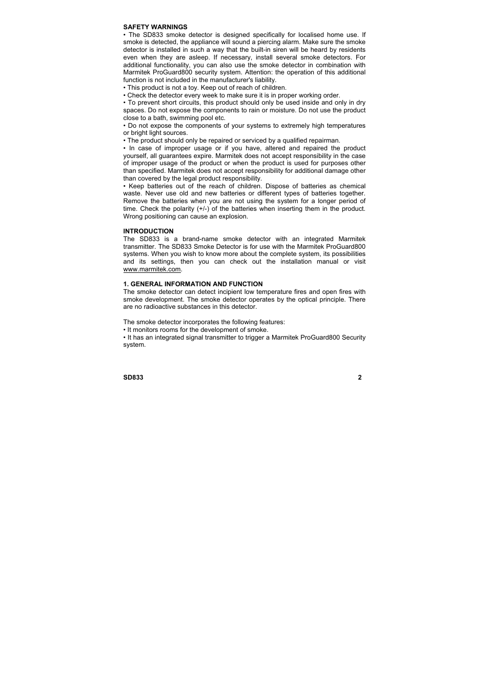 Marmitek SD833 User Manual | Page 3 / 44