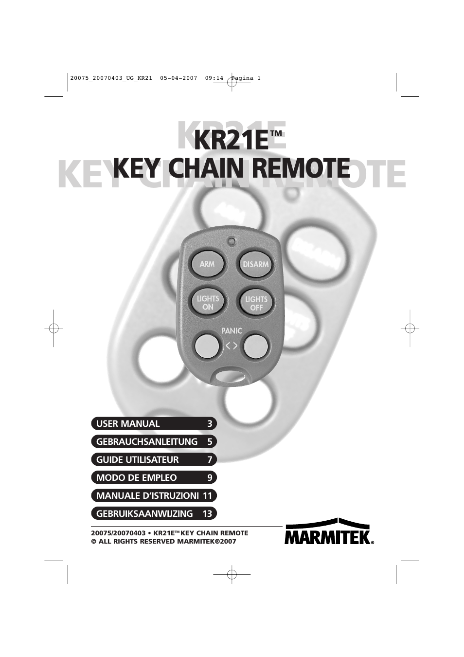 Marmitek 20075/20070403 User Manual | 16 pages