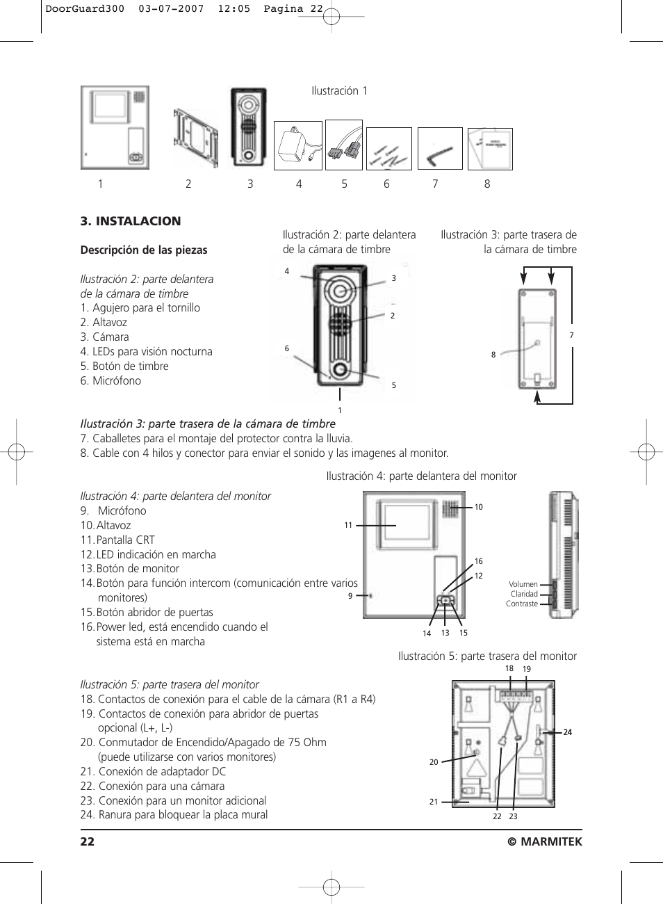 Instalacion | Marmitek DOORGUARD300TM User Manual | Page 22 / 40