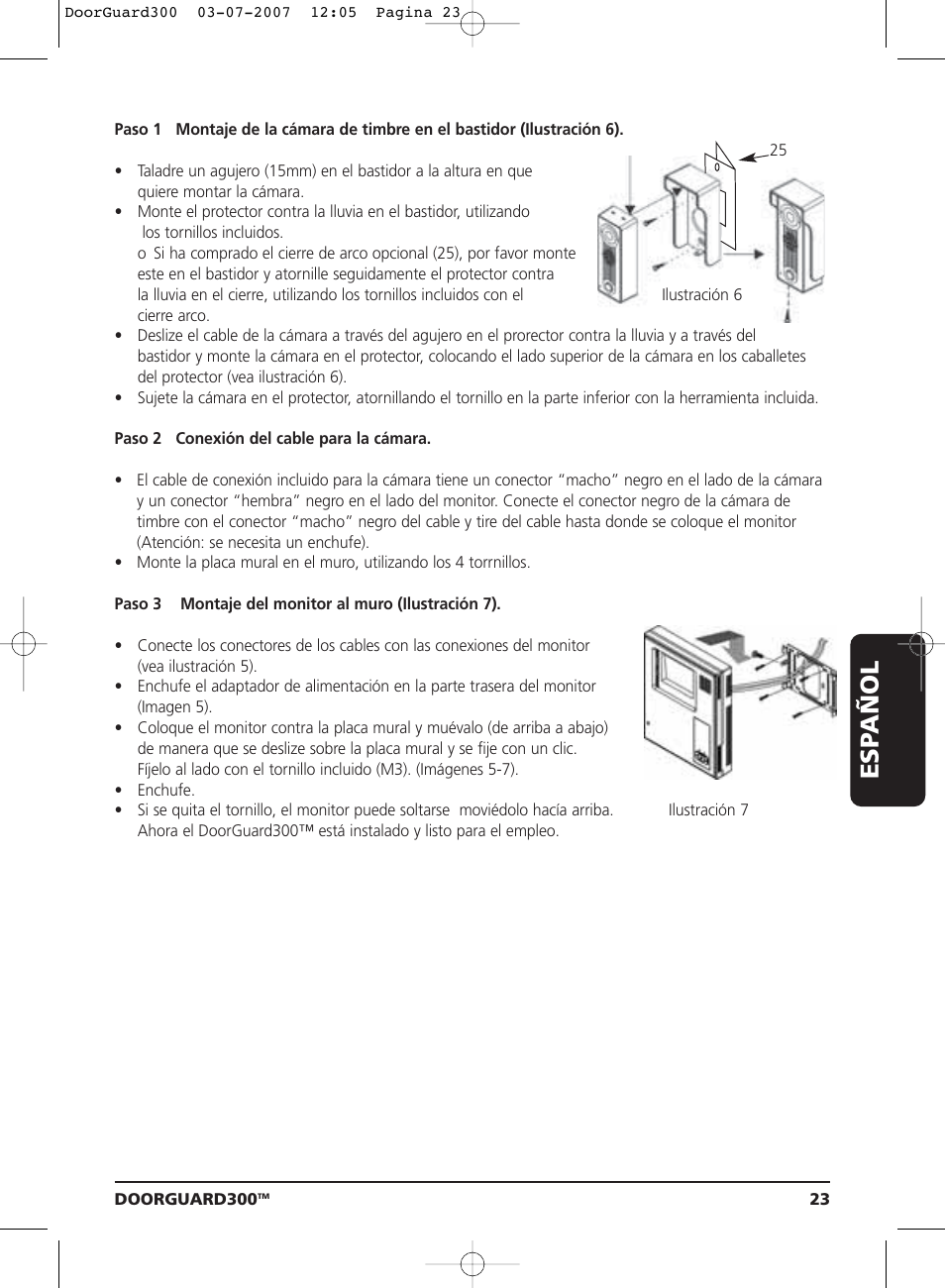 Esp añol | Marmitek DOORGUARD300TM User Manual | Page 23 / 40