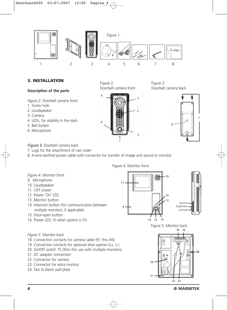 Installation | Marmitek DOORGUARD300TM User Manual | Page 4 / 40
