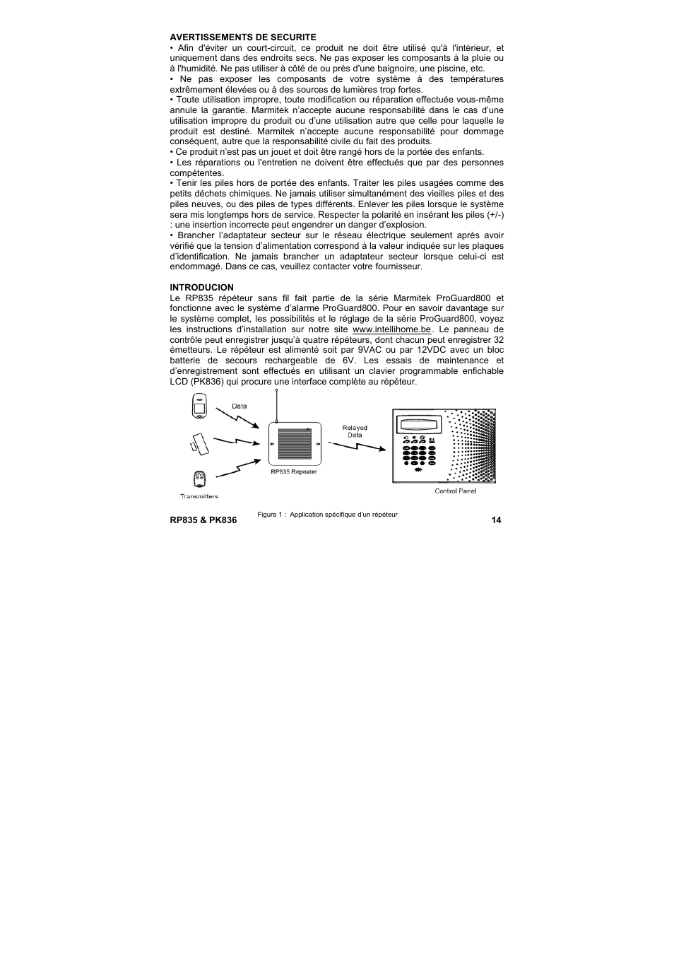 Guide utilisateur | Marmitek PROGUARD800 Series RP835 User Manual | Page 14 / 40