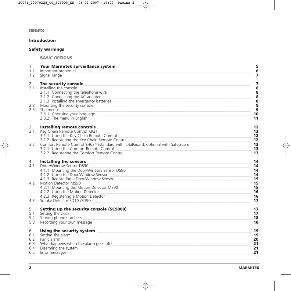 Marmitek TOTALGUARD User Manual | Page 2 / 40