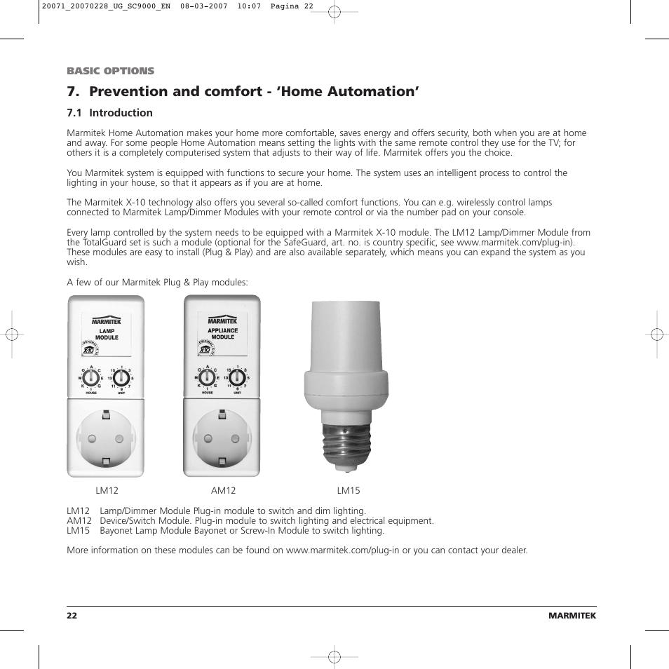 Prevention and comfort - ‘home automation | Marmitek TOTALGUARD User Manual | Page 22 / 40