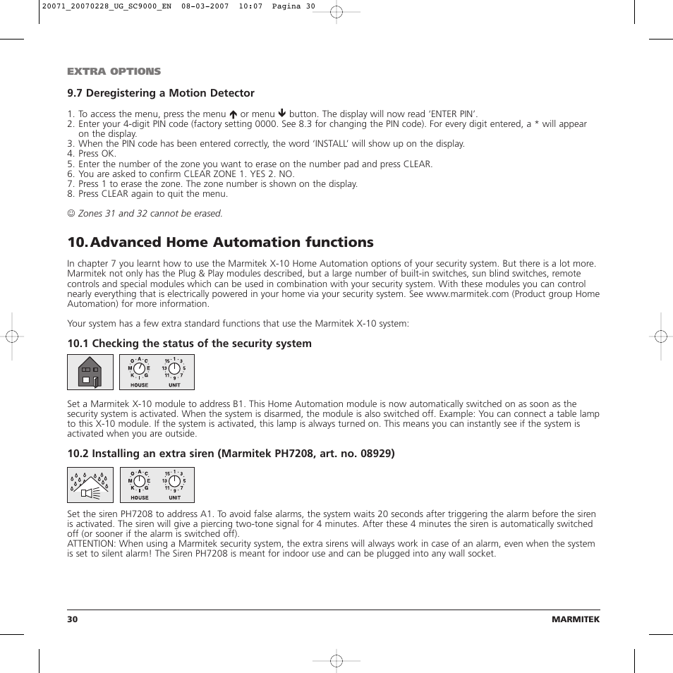 Advanced home automation functions | Marmitek TOTALGUARD User Manual | Page 30 / 40