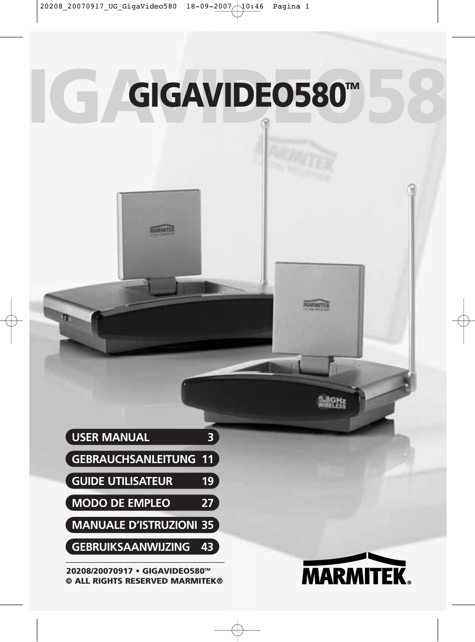 Marmitek 580 User Manual | 52 pages