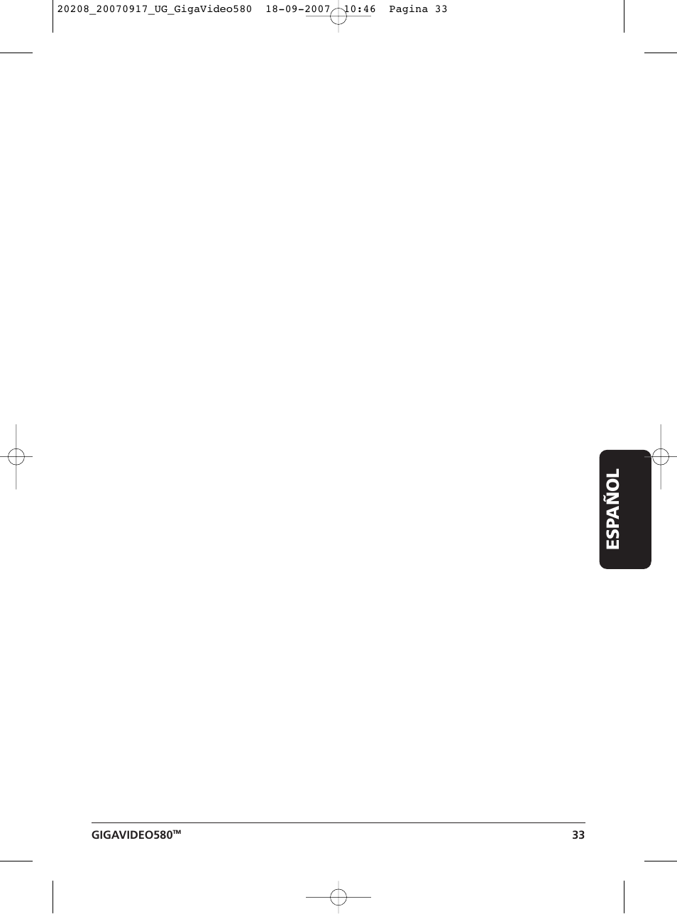 Esp añol | Marmitek 580 User Manual | Page 33 / 52