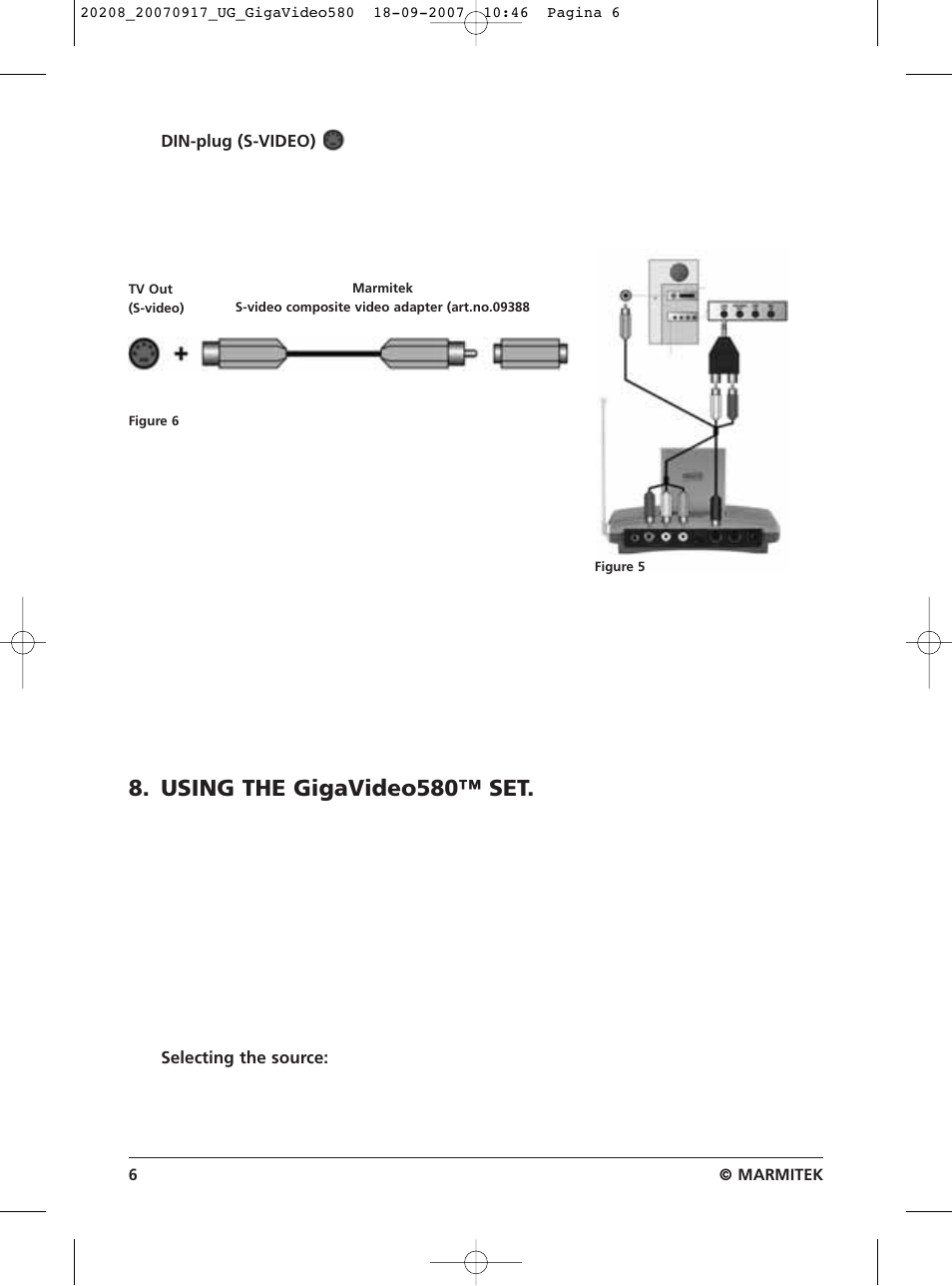 Using the gigavideo580™ set | Marmitek 580 User Manual | Page 6 / 52