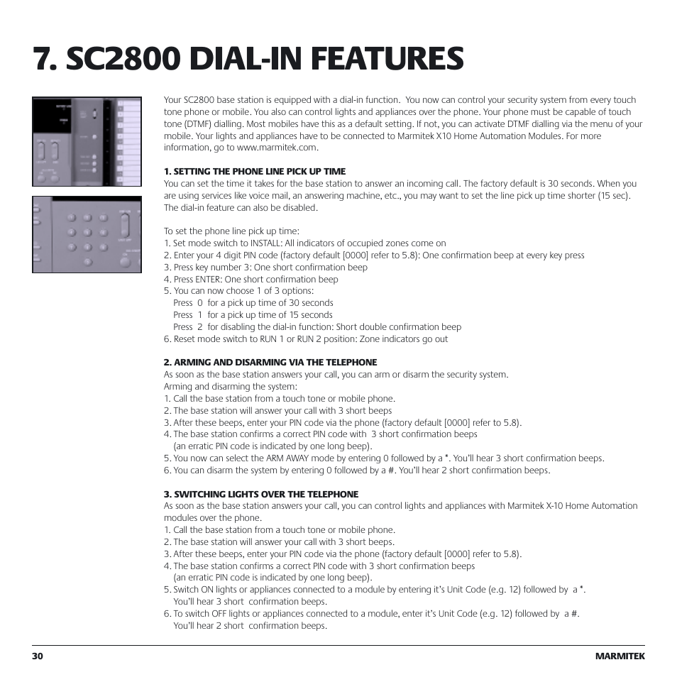 Sc2800 dial-in features | Marmitek MS9770 User Manual | Page 30 / 36