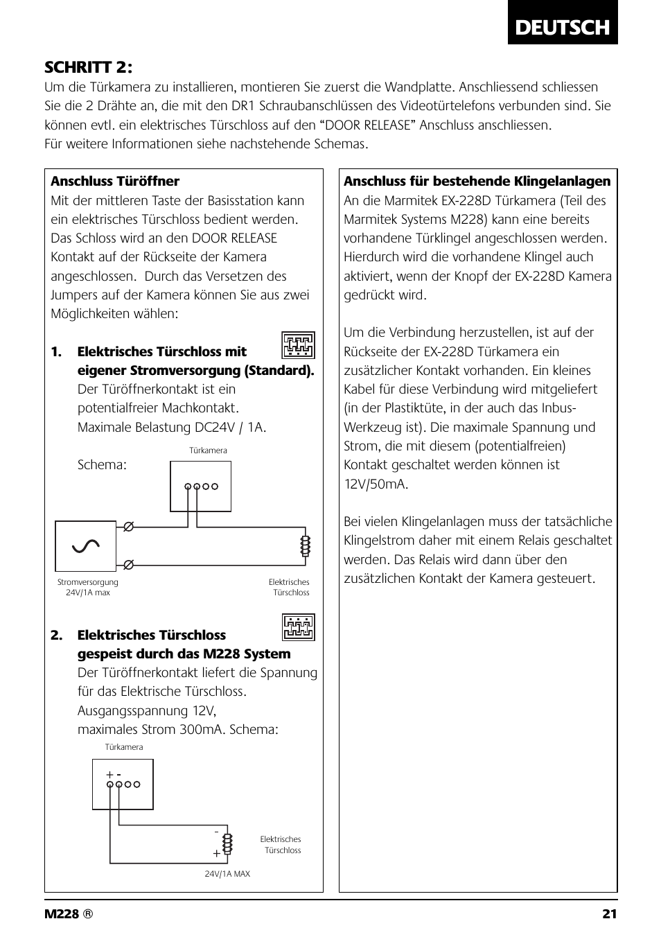 Deutsch, Schritt 2 | Marmitek M228 User Manual | Page 21 / 68