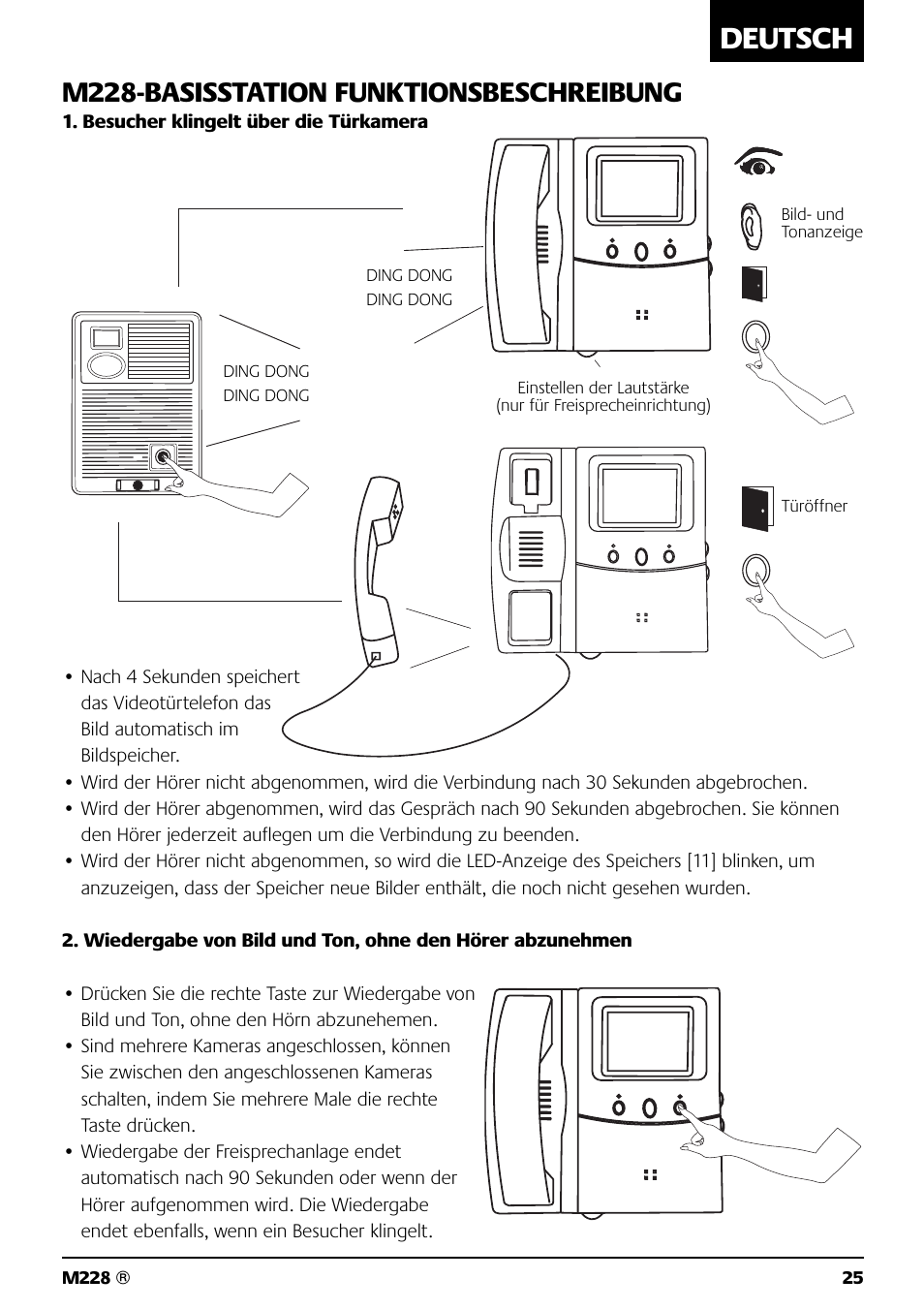 Deutsch, M228-basisstation funktionsbeschreibung | Marmitek M228 User Manual | Page 25 / 68