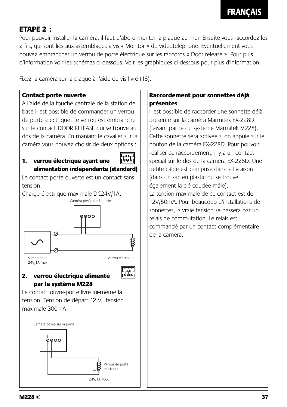 Français, Etape 2 | Marmitek M228 User Manual | Page 37 / 68