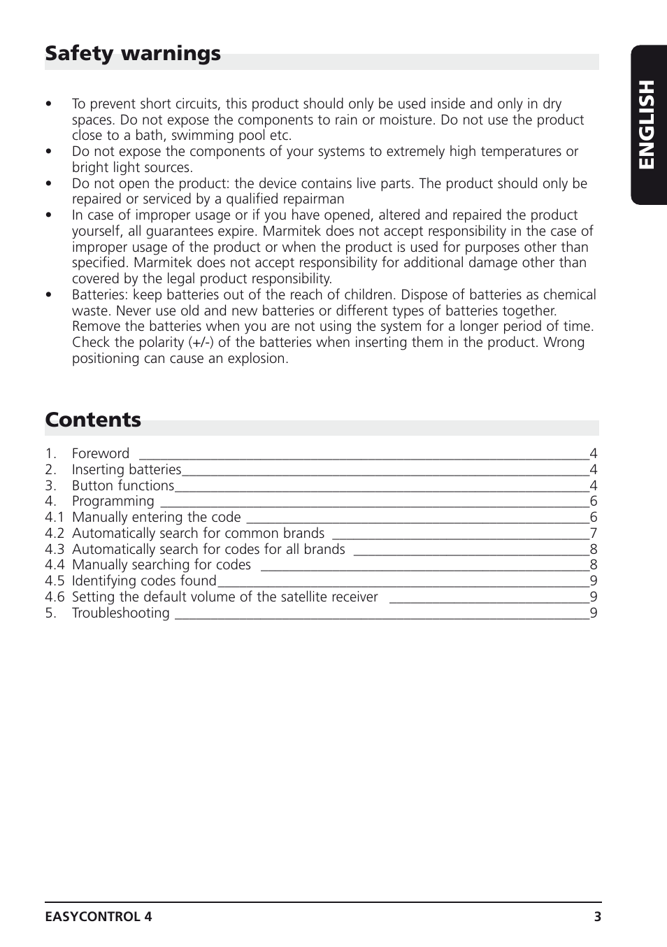 Marmitek 4 User Manual | Page 3 / 36